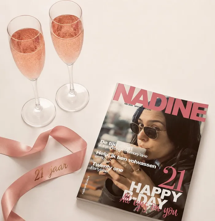 Persoonlijk verjaardagsmagazine voor de 21e verjaardag van Nadine
