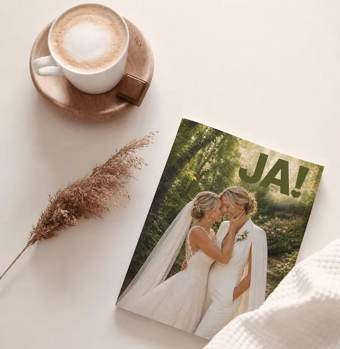 Cover van een luxe trouwmagazine voor bruidsparen