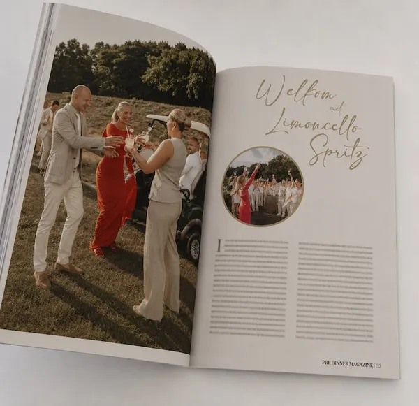 Binnenpagina van een trouwmagazine bij Groot Warnsborn