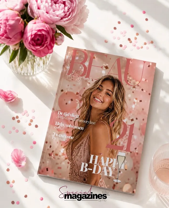 Presentatie van het magazine bij een 21-diner